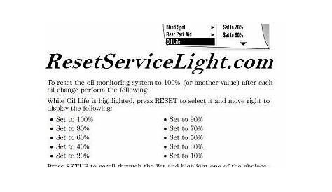 Ford f150 service engine soon light reset