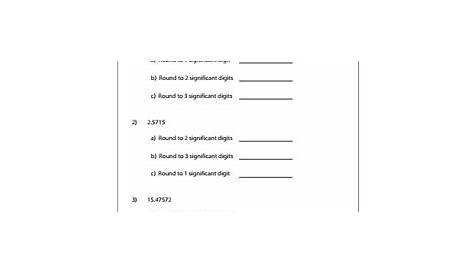 rounding with significant figures worksheet