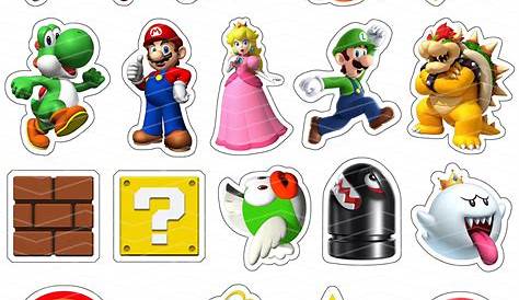 Printable Super Mario Cupcake Toppers Digital Super Mario | Etsy