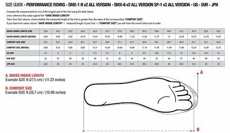 evo ski boot size chart