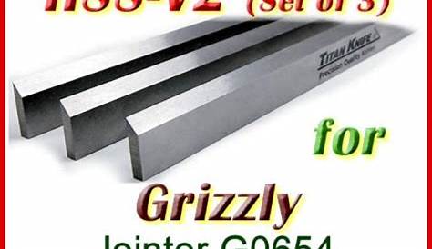 Set of 3 HSS Blades for Grizzly 6'' Jointer, G0654