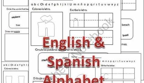 Spanish Alphabet Worksheets for Kindergarten English & Spanish Fun