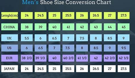 shoe size chart d