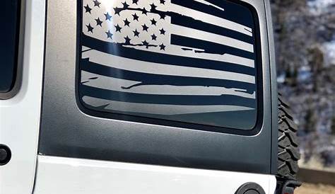 Jeep Wrangler JK American flag decal 2011-2018 (Both Sides) | Elevated