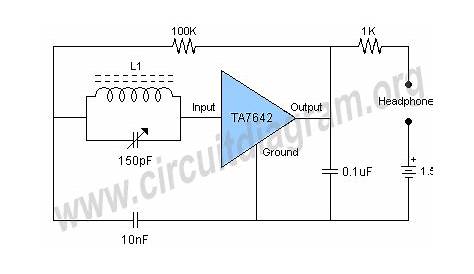 Simple AM Radio Circuit Using TA7642 IC | Circuit Diagram