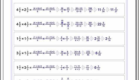 multiplying fractions and whole numbers worksheet