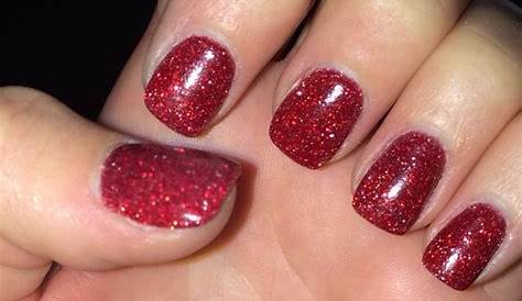 Red Glitter SNS Nails | Sns nails, Sns nails colors, Nail colors