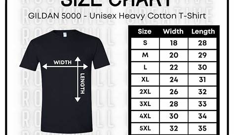 youth t-shirt size chart gildan