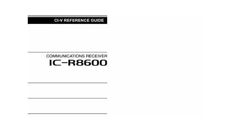 Icom IC-R8600 Reference guide | Manualzz