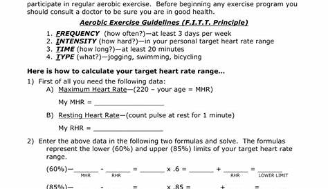 heart rate worksheet