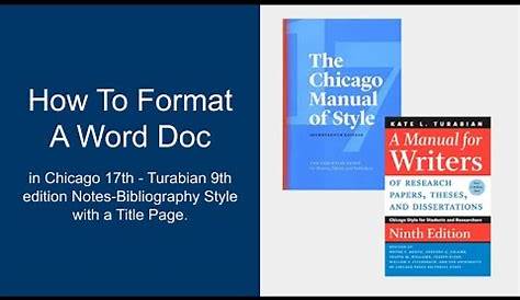 Format a Word Document in Chicago (CMS) 17th/Turabian 9th ed - YouTube