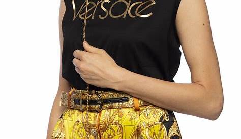 Versace Leather 'virtus' Belt Bag Black - Lyst