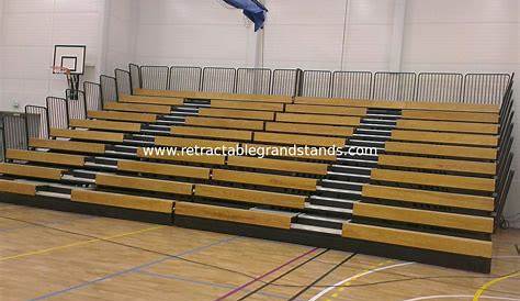 School Auditorium Retractable Gym Seating , Timber Bench Retractable