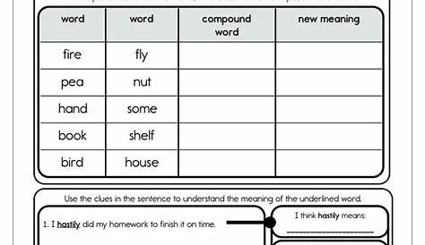 Compound Words Worksheet For 1st 2nd Grade Lesson Planet - Gambaran