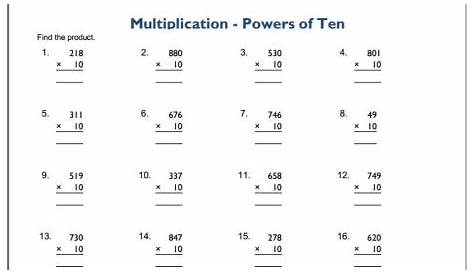 Grade 4 multiplication by multiples of ten worksheet