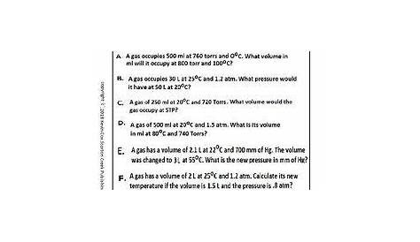 gas laws worksheet answers