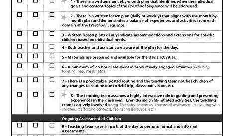 observation for kindergarten worksheet