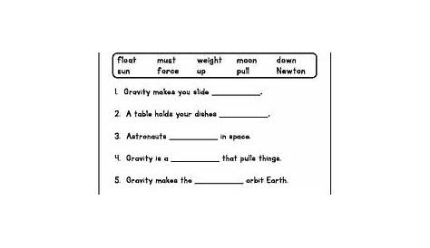 Gravity Mini-Bundle: Worksheets and EASEL Activities | Preschool sight
