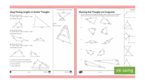 similarity triangles worksheets