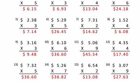 Printable Multiplication Sheet 5th Grade