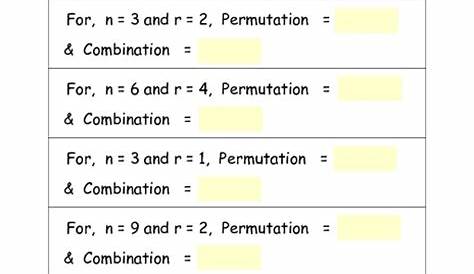 permutations and combinations worksheets answers