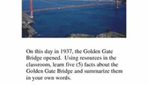 golden gate bridge worksheet