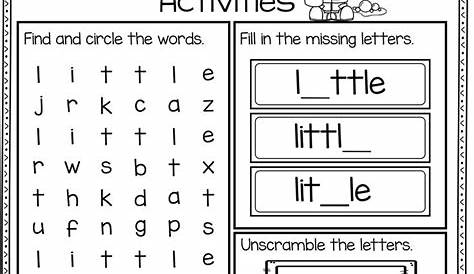 is sight word worksheets