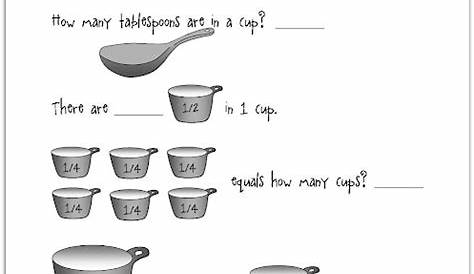 measuring cups worksheet