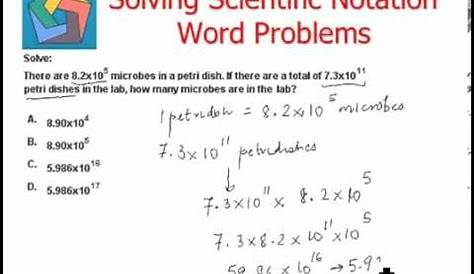 word problems scientific notation worksheet