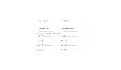 Ratios and Equivalent Ratios Worksheet for 6th - 7th Grade | Lesson Planet