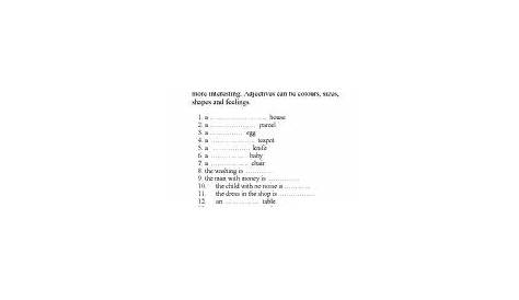limiting adjectives worksheet grade 3