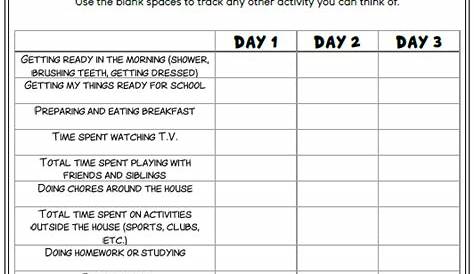 Time Management Worksheets for Kids and Teens!