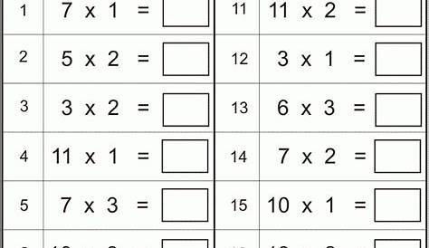 Printable Multiplication Sheets For Grade 3 | Printable Multiplication