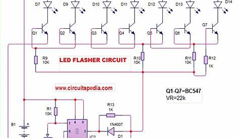 LED Flasher Circuit Diagram With 555 | How To Make Blinking LED Circuit
