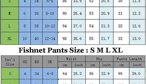 women's pants conversion chart