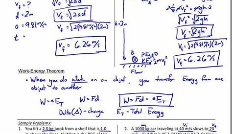 Work Energy And Power Worksheet Answers Physics Classroom - worksheet