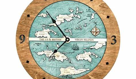 US & British Virgin Islands 12-IN or 16-IN Nautical Wood Map | Etsy