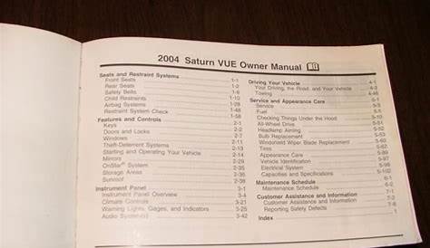 2008 saturn vue owner's manual
