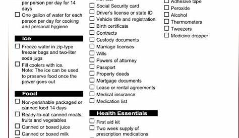 printable hurricane preparedness checklist