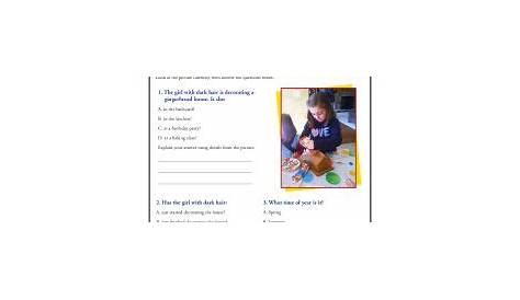Drawing Conclusions from Pictures | Worksheets for 4th and 5th Grade