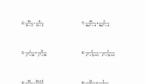 50 Rational Expressions Worksheet Answers