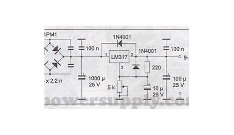 simple 9v power supply circuit diagram