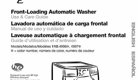 Kenmore Elite Washer Manual Pdf : Kenmore He5t Owners Manual - Bought