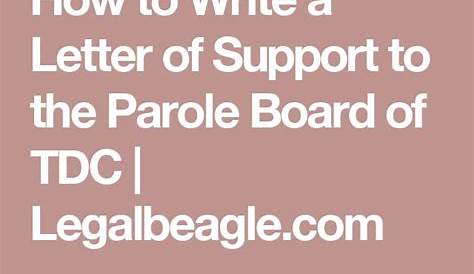 how to write a parole support letter sample