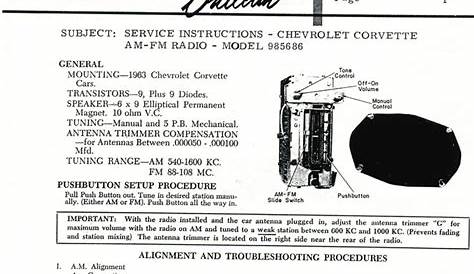 1963 Corvette: Delco Service Bulletins: Delco Radio Service
