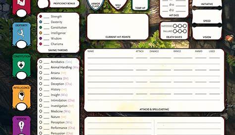 9 D D 5e Character Sheet Template - Perfect Template Ideas
