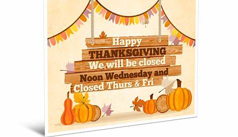 thanksgiving closed sign printable