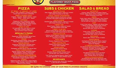 Hungry Howie's Pizza menu in Flushing, Michigan, USA