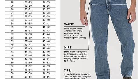wrangler women's size chart