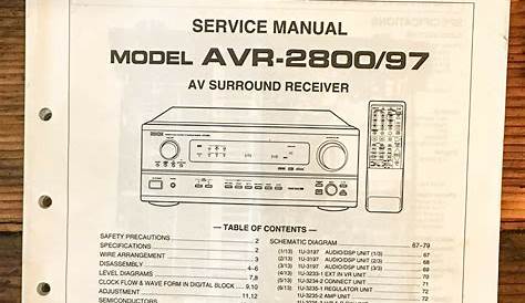 Denon AVR-2800 AVR-97 Service Manual *Original* - Vintage Parts